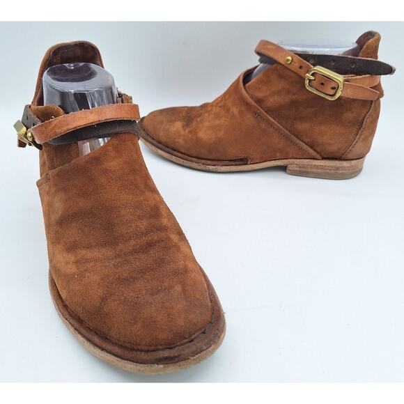 A.S.98 AS 98 Felix Brown Leather Suede Belted Booties Women 6 Excellent Cond. - Picture 3 of 16